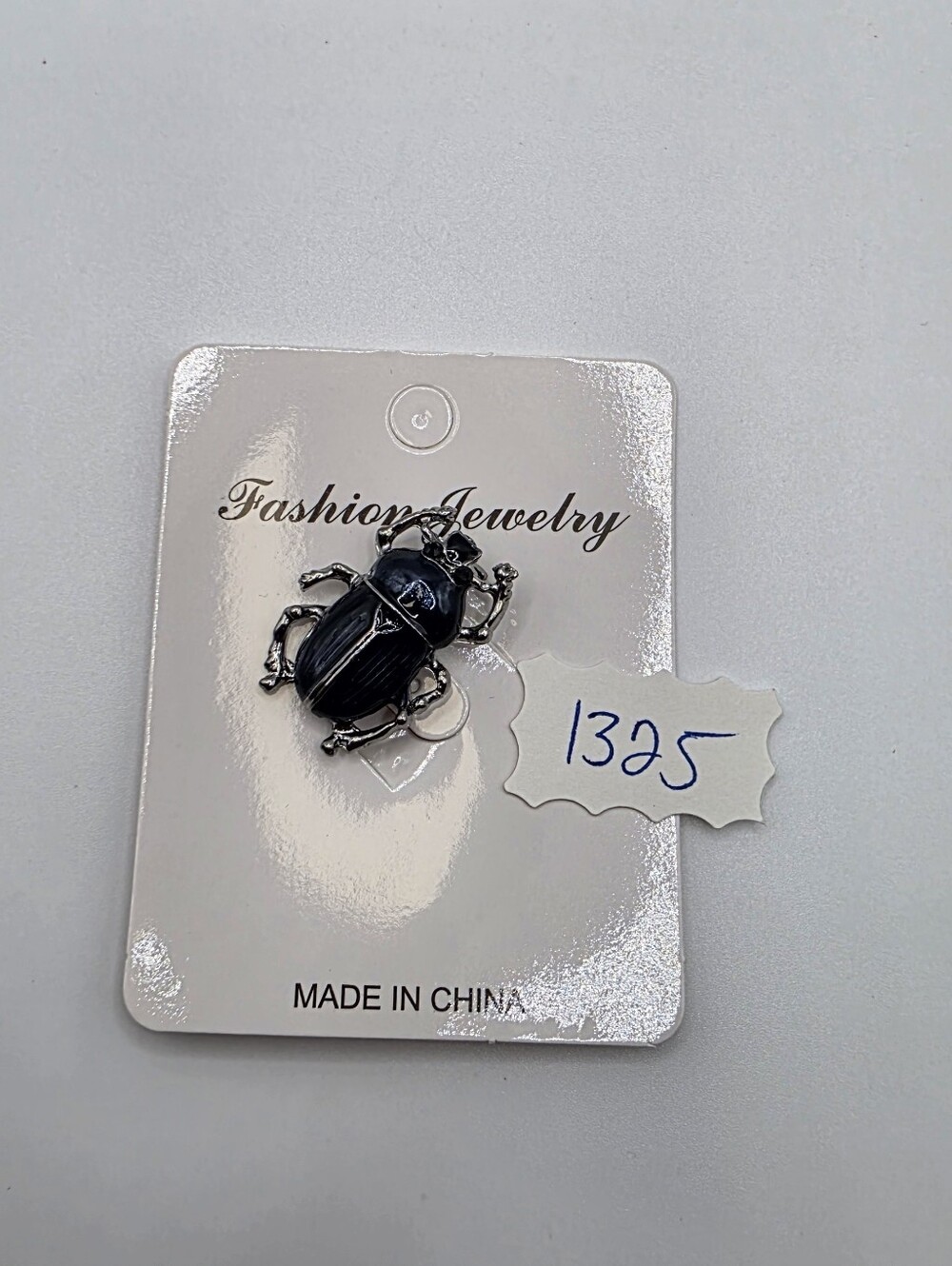 Black and Silver Beetle Brooch